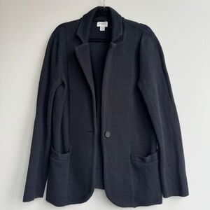 J. Crew Black Sweater Blazer Petite XS 100% Cotton